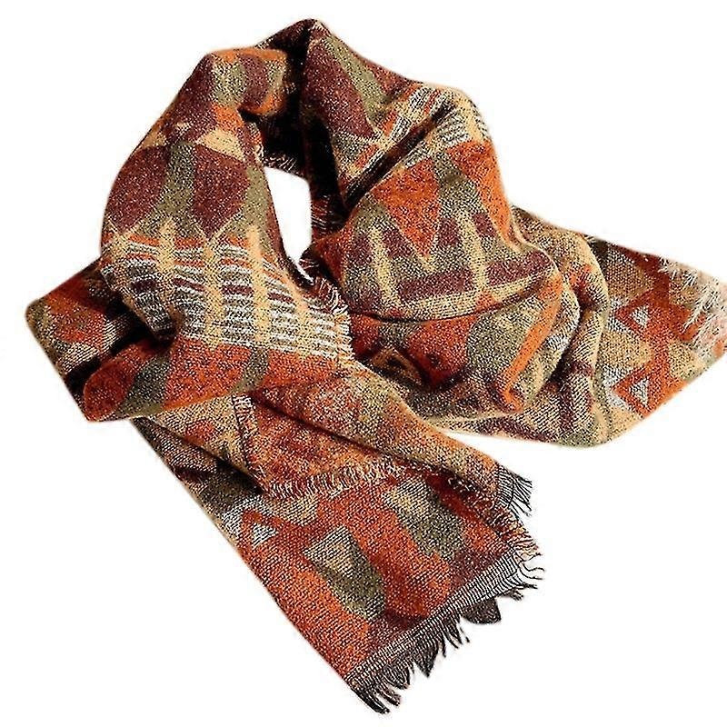 Winter Scarf Ethnic Bohemian Acrylic Knitted Scarves Colorful Castle Print Tassel Shawl Wrap Warm Oversized Blanket | Fruugo SG
