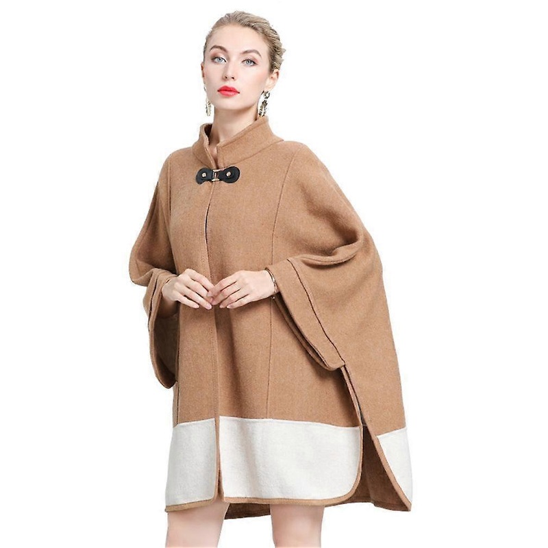 Winter Stand Collar Shawls Woolen Cloth Cardigant with Botton For Woman | Fruugo SG