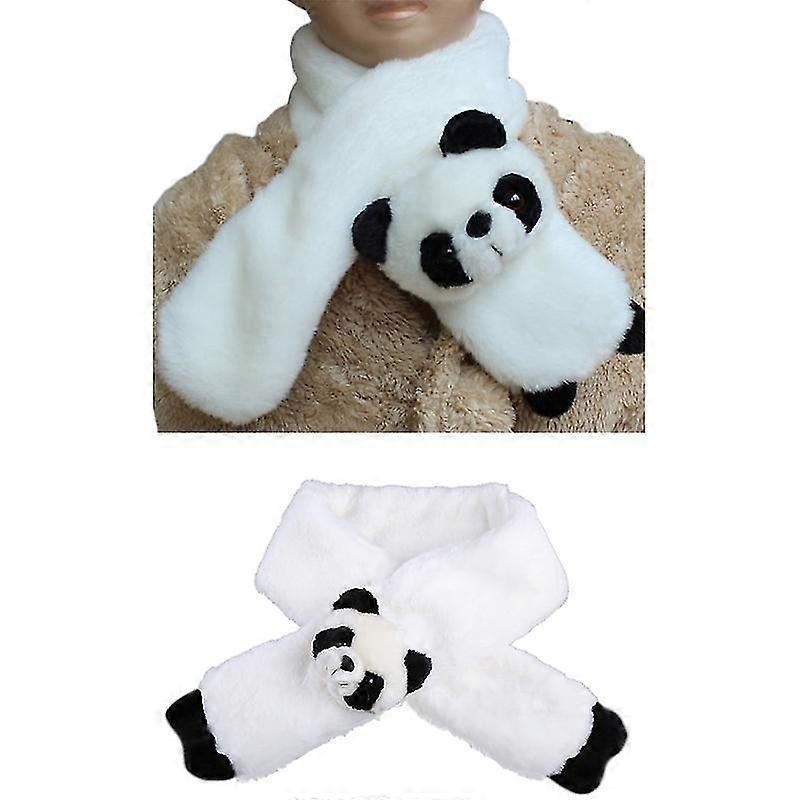 Winter Women Thicken Scarf Cartoon Panda Shawl Furry Plush Cross Neckerchief | Fruugo SG