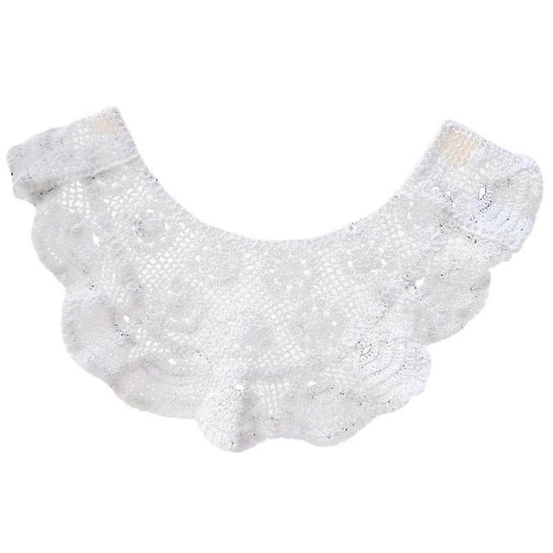 Women Girls Spring Crochet Knitted Triangle Scarf Diy Decorative Cotton Shawl Wrap Fake Collar Hollow Out Floral Lace Necklace Mini Poncho Capelet | Fruugo SG