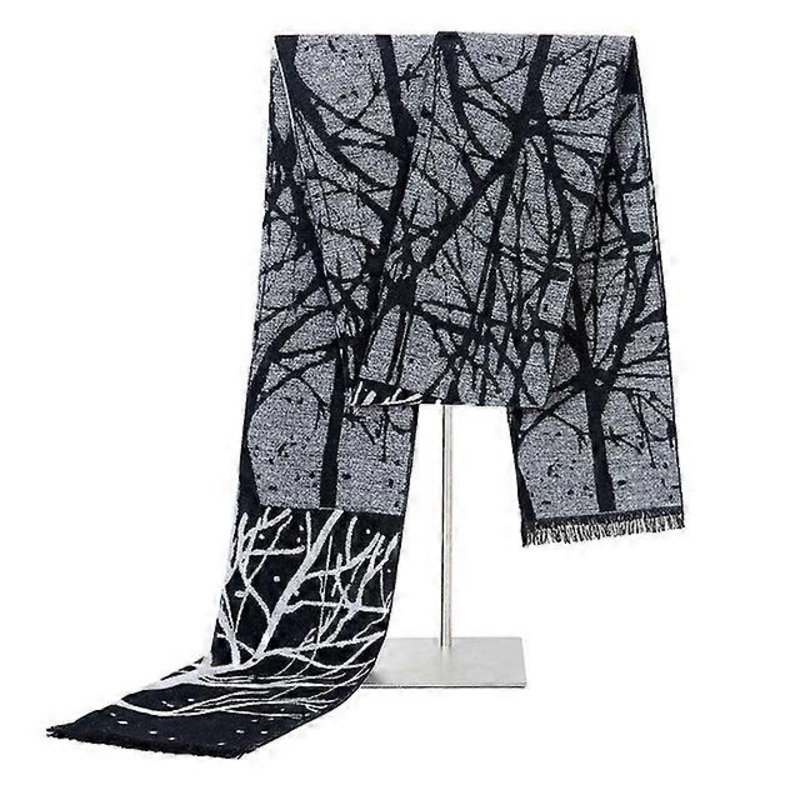 180*30CM Men Printed Scarf Winter Jacquard Flannel Tree Pattern Tassels High Quality Warm Cotton Business Style Shawls Scarves | Fruugo SG