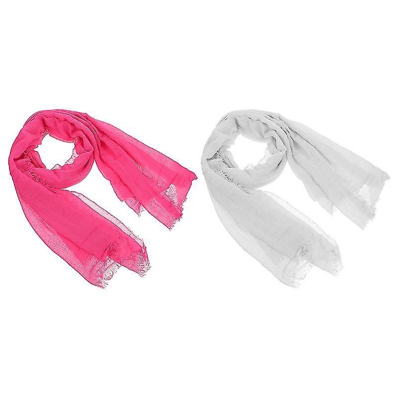 180X90cm Female Scarves & Shawls 2pcs Cotton Shawls Sun Block Scarves Lady Outdoor Scarves (white, R | Fruugo SG