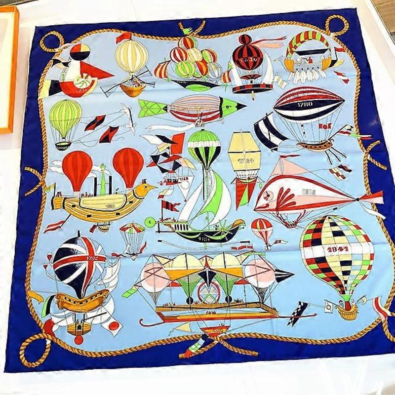 Cartoon balloon Twill Silk Scarf Handmade Curled Luxury Brand Square Hijab Scarf Women Bandana Foulard Head Scarves Shawl | Fruugo SG