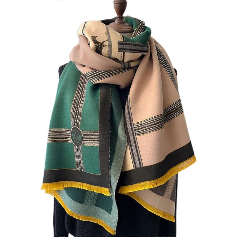 Colorful Color Matching Scarf for Mother Winter Hijab Thicken Scarves Winter Windproof Muslim Headscarves Scarfs  beige | Fruugo SG