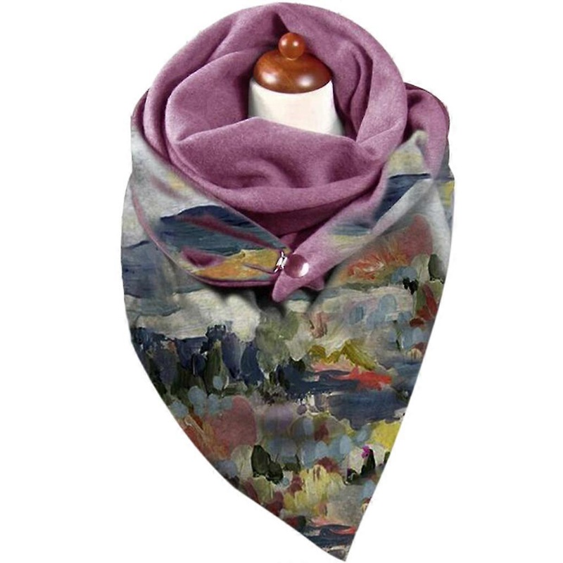 Cotton Scarfs for Cold Winter Warm Thick Wrap with Button Soft Scarves Cute Graphic Printed Scarf for Ladies Girlfriend  Red | Fruugo SG