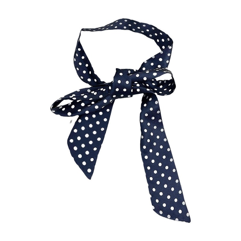 Elegant Ribbon Dotted Hair Scarf for Casual Formal Event Silk Scarves Long Hair Tie Silk Scarf for Women Everyday Use  Blue | Fruugo SG