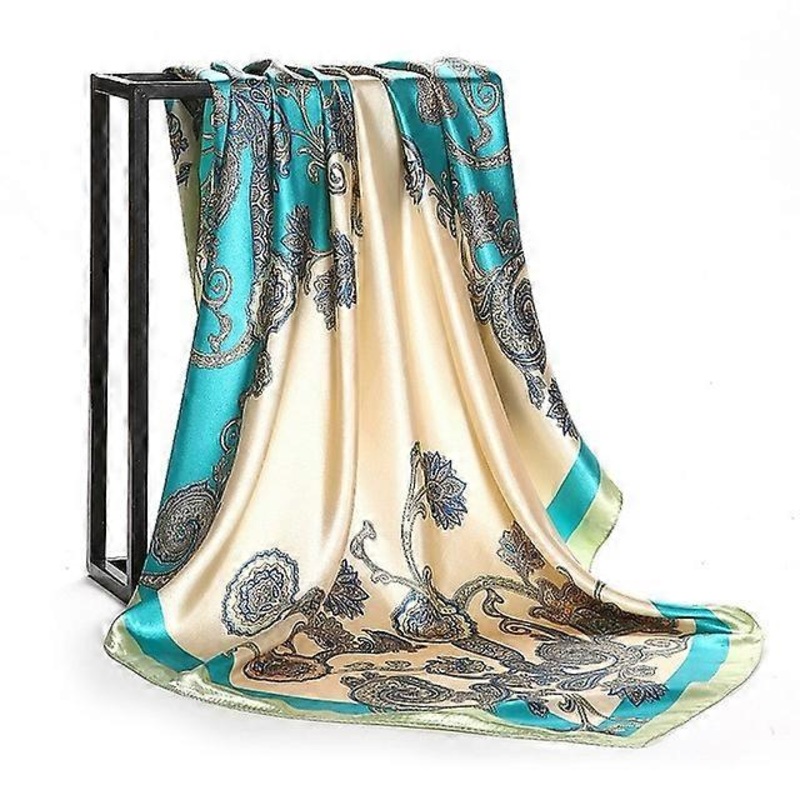 Fashion Kerchief Silk Satin Neck Scarf For Women Print Hijab Scarfs Female 90*90cm Square Shawls and Wraps Scarves For Lady 2022 | Fruugo SG