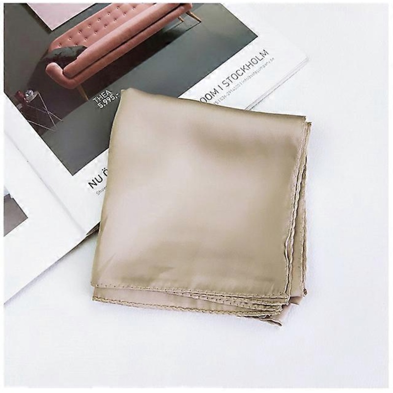Fashion Plain Silk Satin Hair Scarf For Women Small Bag Scarfs Female 70*70cm Square Headbnd Cute Neck Scarves For Ladies White | Fruugo SG