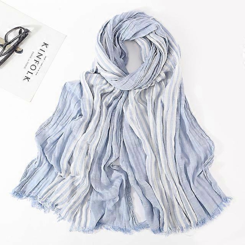 Fashion Winter Scarf Denim Blue Solid Color Long Cotton Scarves Keep Warm Fashion Men Scarf | Fruugo SG