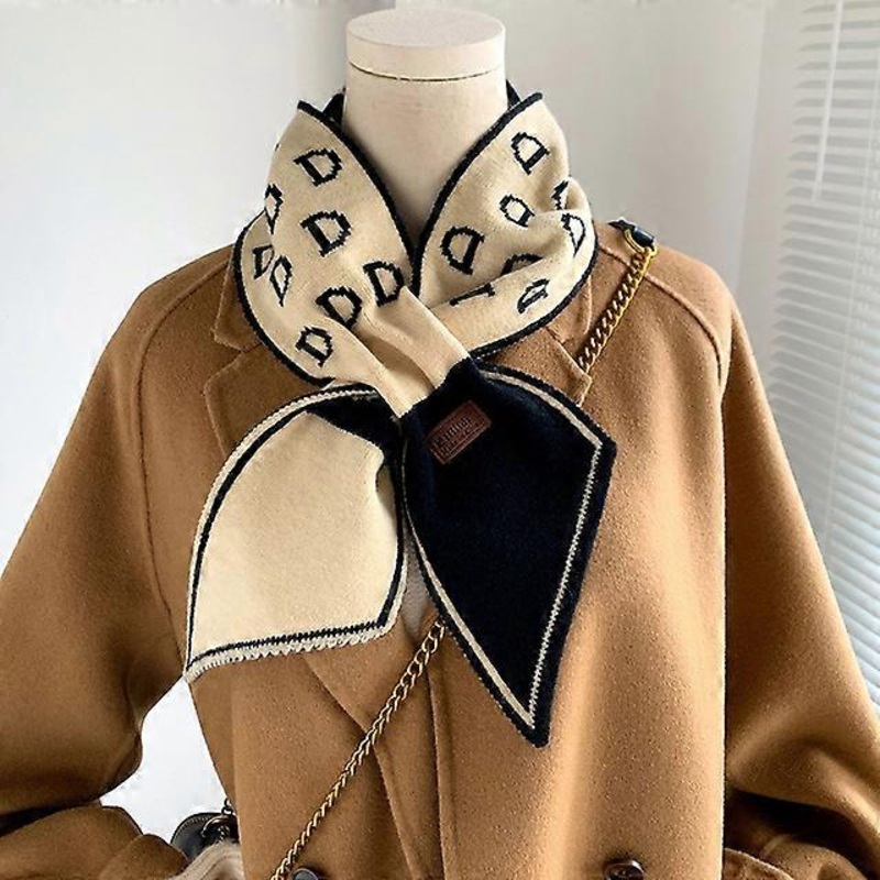 Knitted Scarf New Design Letter Luxury Brand Scarf Women Winter Scarf Warm Long Skinny Small Scarf Female Neckerchief Scarves | Fruugo SG