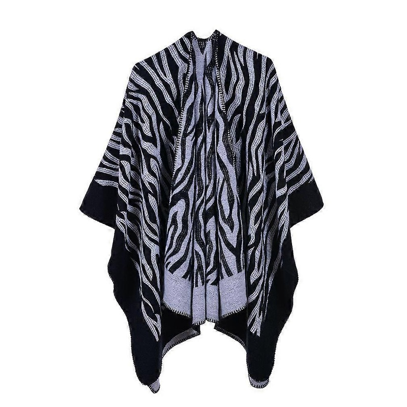 Leopard Print Poncho Open Front Long Shawl and Wrap for Lady | Fruugo SG