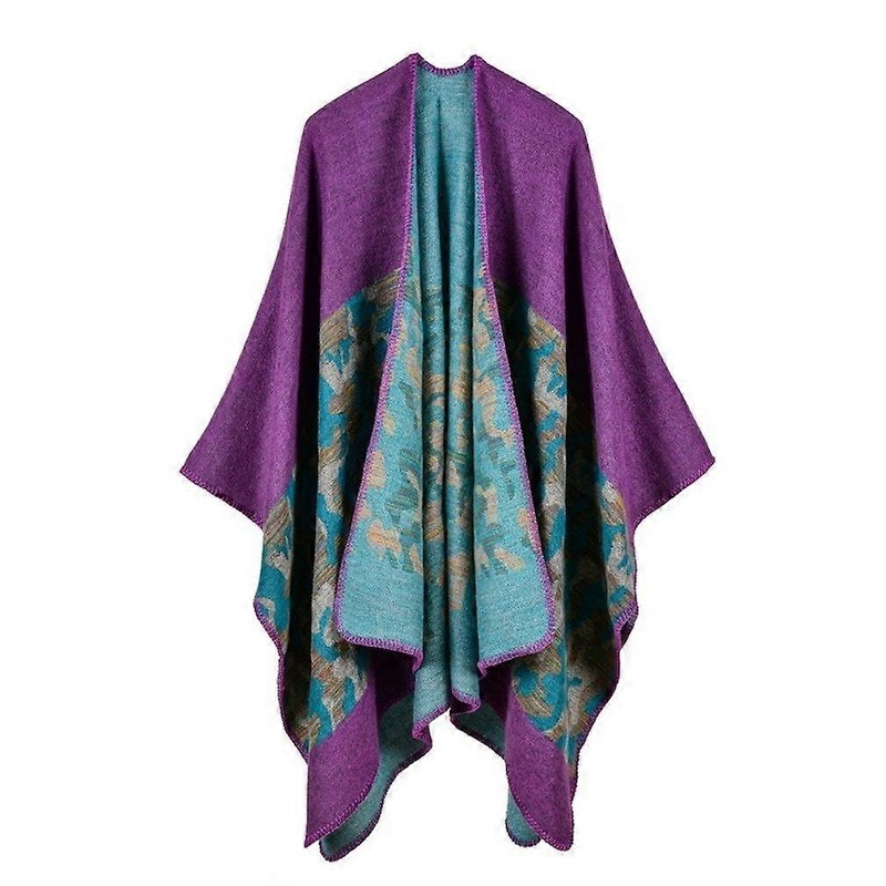 Purple Camouflage Poncho Blanket Shawl Wrap Cardigan Coat Cashmere Feel | Fruugo SG