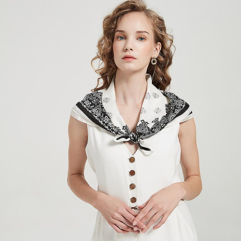 Silk Scarf Artificial Silk Women’s 70cm Square Scarf Headscarf Scarf Arm Bag Hair Band Printing | Fruugo SG