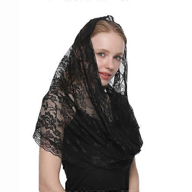 White Women Spanish Mantilla Lace Catholic Veil Chapel Scarf for Church Shawl Head Covering Scarf Mass Shawl Muslim Woman Veil | Fruugo SG