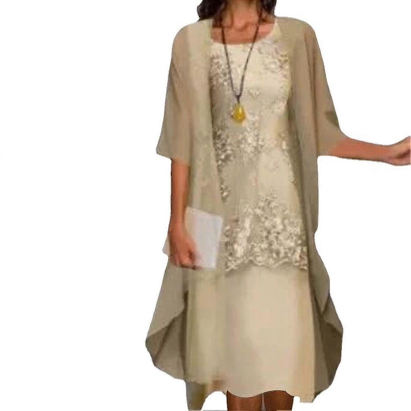 1 Set Spring Summer Office Lady Cardigan Dress Floral Print Large Hem Elegant Chiffon Dress Set For Party-Yvan | Fruugo SG