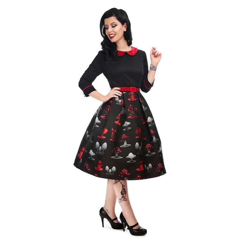 Collectif Vintage Women’s Ada Poisoned Mushroom Swing Dress | Fruugo SG