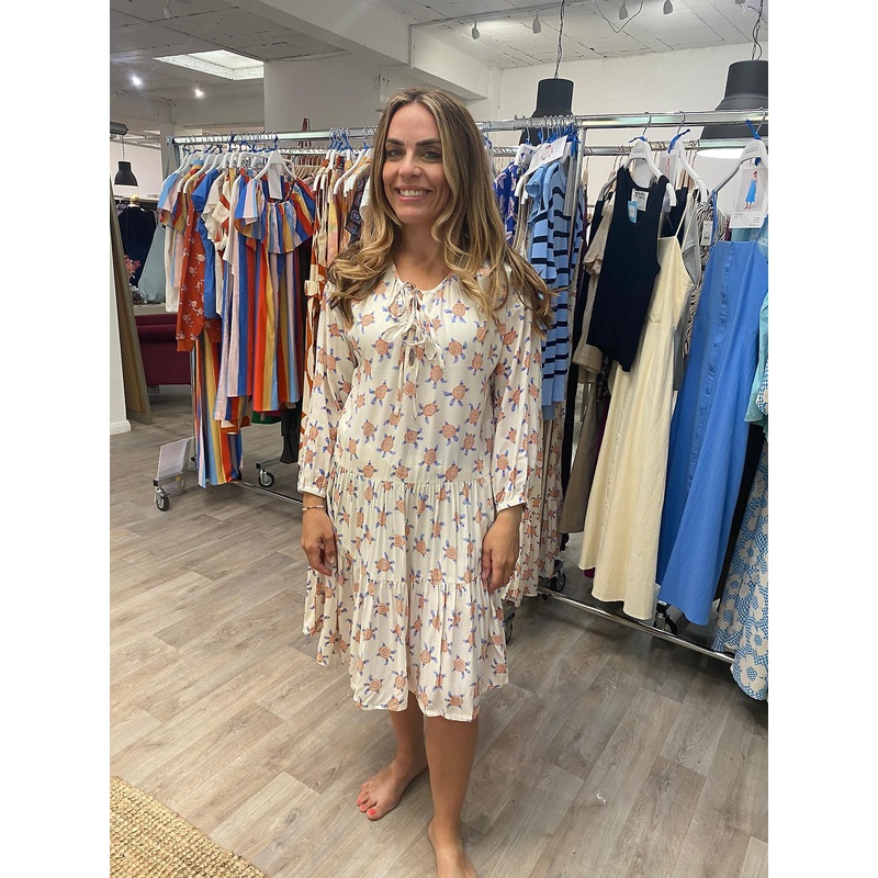 Compania Fantastica Short Tunic Dress in LENZING ECOVERO WITH Turtle Print | Fruugo SG
