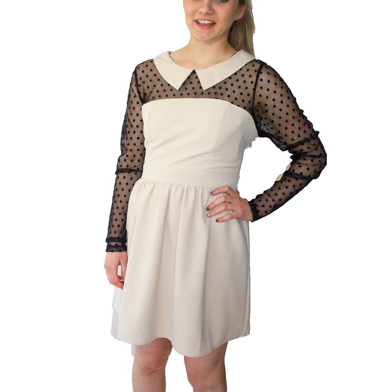 Darling Women’s  Natalia Sheer Sleeve Flared Dress | Fruugo SG
