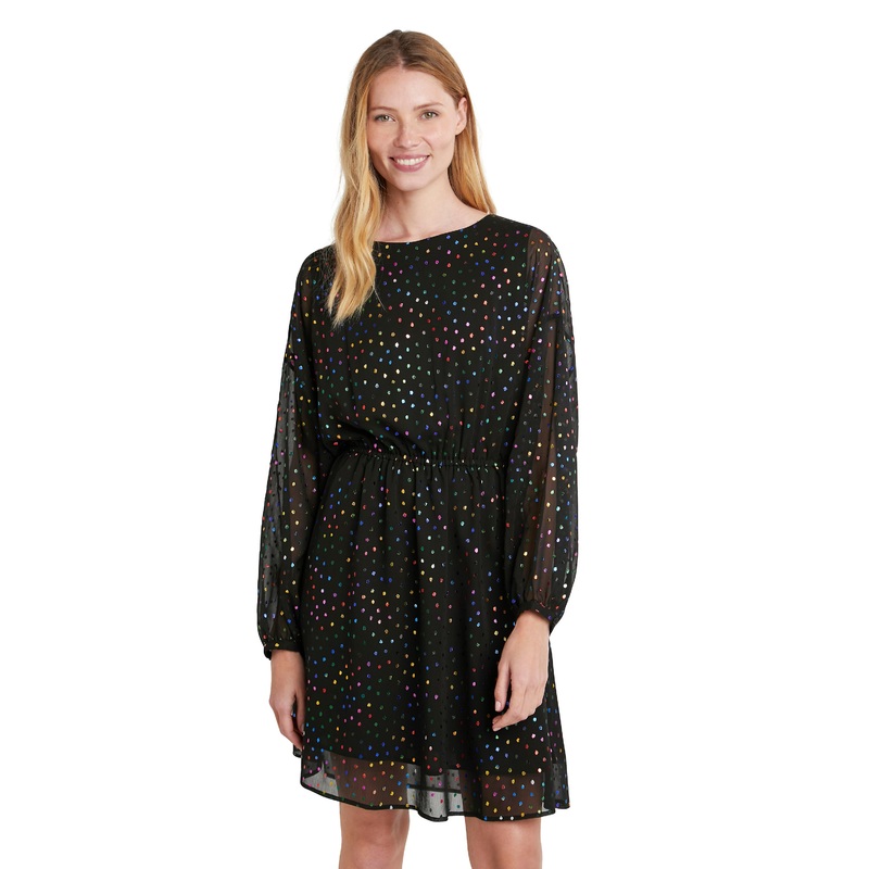 Desigual Emporda Festive Season Party Dress Metallic Multicoloured Spots 21WWVW87 | Fruugo SG