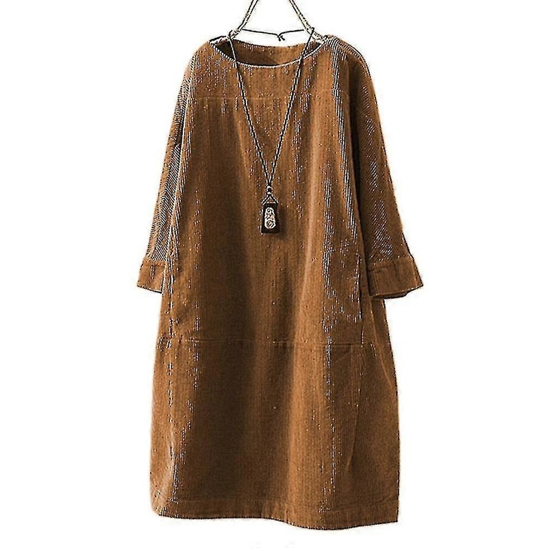 Women’s Corduroy Short Dress Long Sleeve Split-joint Mini Dresses-Good | Fruugo SG