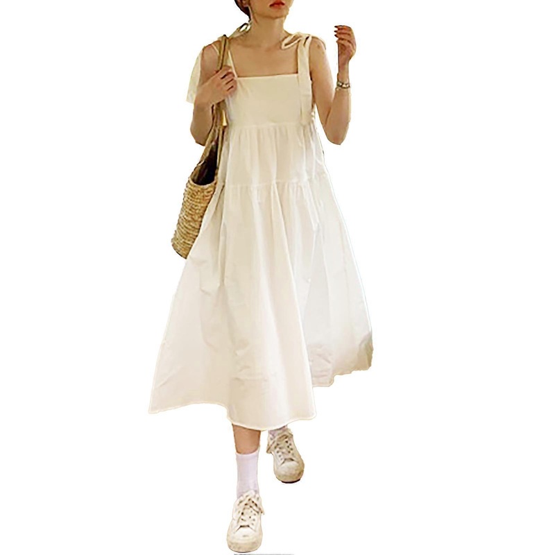 Women’s Spaghetti Strap Dress A Line Sweet Sleeveless High Waist Causal Summer Long Dresses for School Travel Work | Fruugo SG