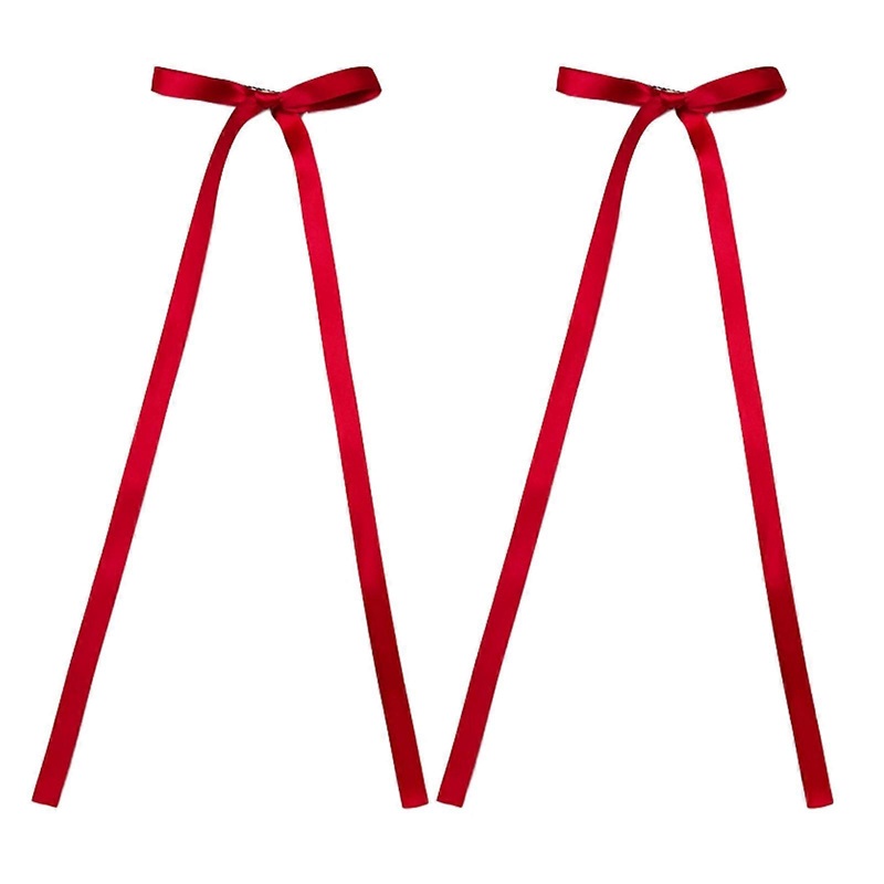 2 Pcs Hair Clip Bow 2000s Style Balletcore Long Bow Flat Clips Balletcore Hairpin Bow Elegant Hair Clip for Bunches  Burgundy | Fruugo SG