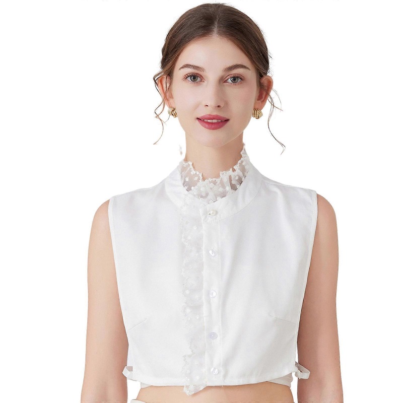 Elegant Pleated Lace Detachable Collar Ladies Sweater Shirt Sewing Supplies Lace Stand Collar Wedding Dress Supplies  White | Fruugo SG