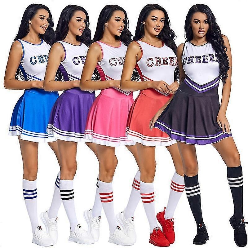 Women’s Cheerleading Clothing Five-color Sleeveless Football Baby Cheerleading Dress Women’s Socks/YY | Fruugo SG