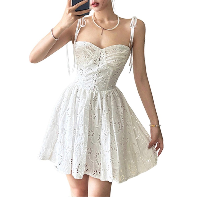 Women’s Summers Minis Dress Casual Bohemian Flowys Swing Dress Sleeveless Spagheti Straps Short Beach Sun Dresses Gifts  White M | Fruugo SG