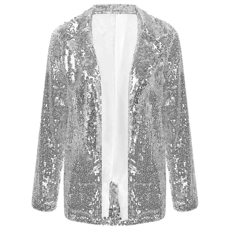 Womens Blazers Sparkly Sequins Long Sleeve Open Front Shiny Blazer Wedding Jacket For Nightclub Cocktail Party Wrap Evening Cape | Fruugo SG