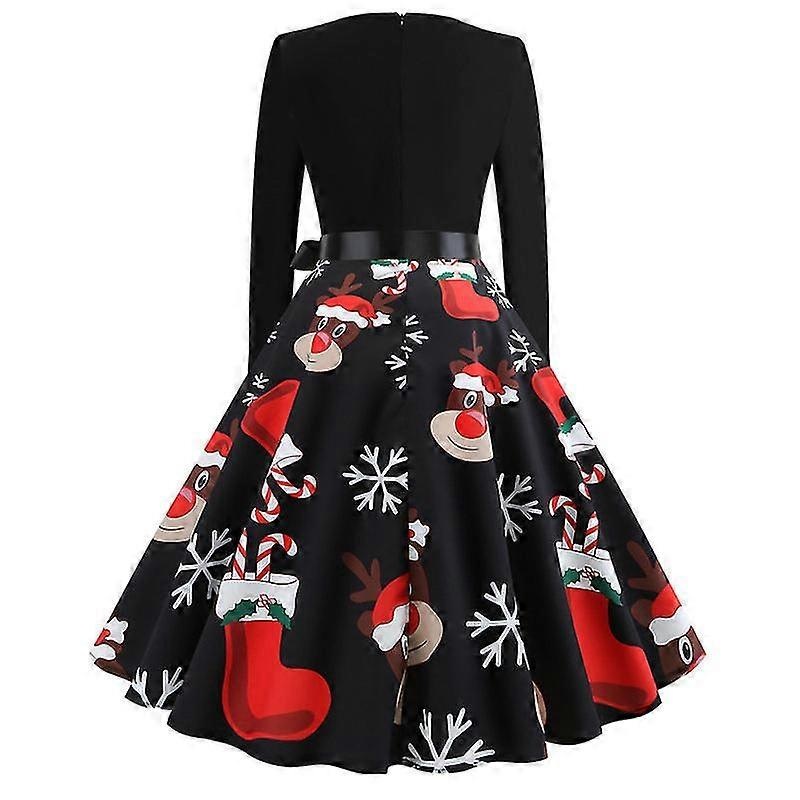 Christmas Dresses, Women Vintage Long Sleeve Evening Party Prom Dress | Fruugo SG
