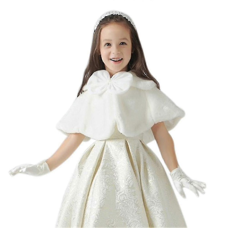 Flower Girls Faux Fur Shrug Bridesmaid Wedding Bolero Children Kids Cape Cover | Fruugo SG