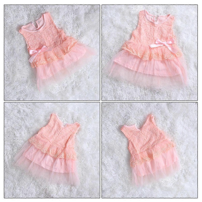 Girls Flower Girl Dress Sleeveless Tulle Comfortable Texture Pink Size 4 1Set | Fruugo SG