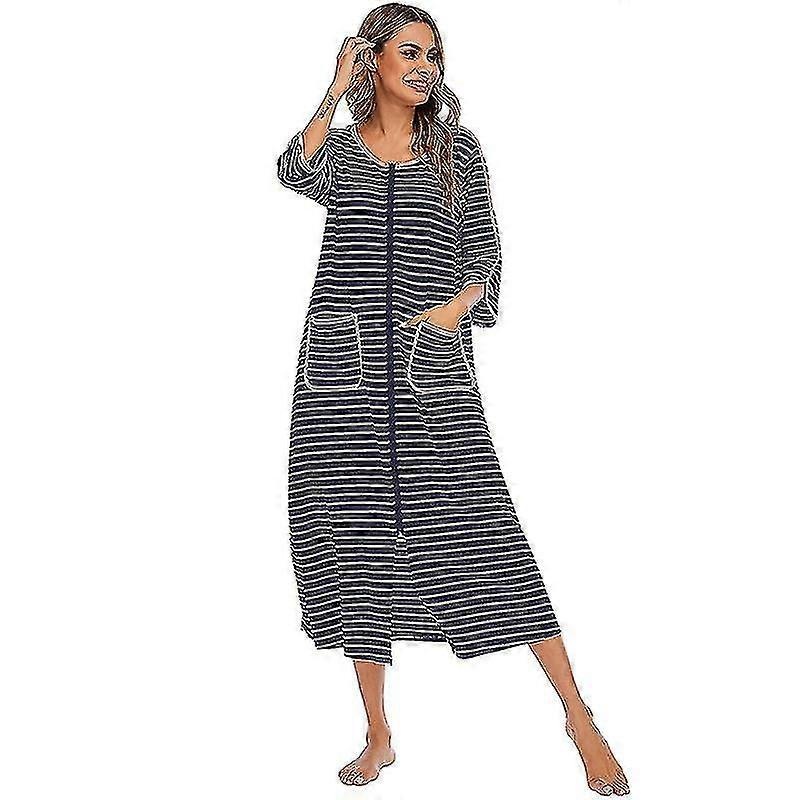 Womens Robes Dressing Gowns,women Zipper Robe Short/long Sleeve Housecoat | Fruugo SG
