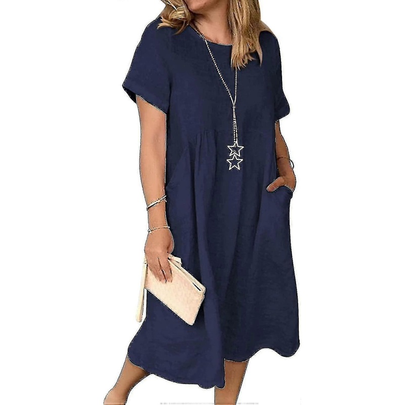 Womens Summer Dress Linen Beach Dresses Boho Long Dress ZBO | Fruugo SG