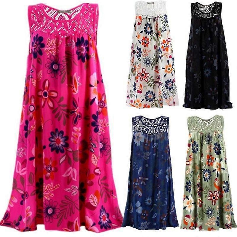 2023 Women Summer Dress Boho Style Floral Print Beach Tunic Sundress Loose Mini Party | Fruugo SG