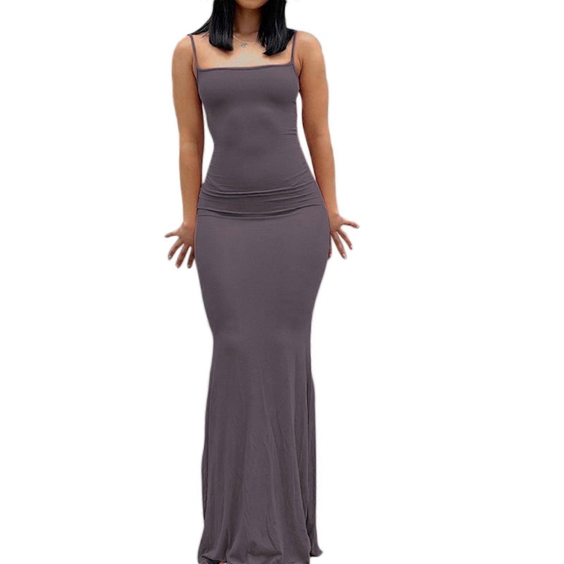 Casual Spaghetti Straps Bodycon Slip Dress Slim Long Dresses Casual  Sleeveless Bodycon Party Club Maxi Dress Women  Purple XL | Fruugo SG