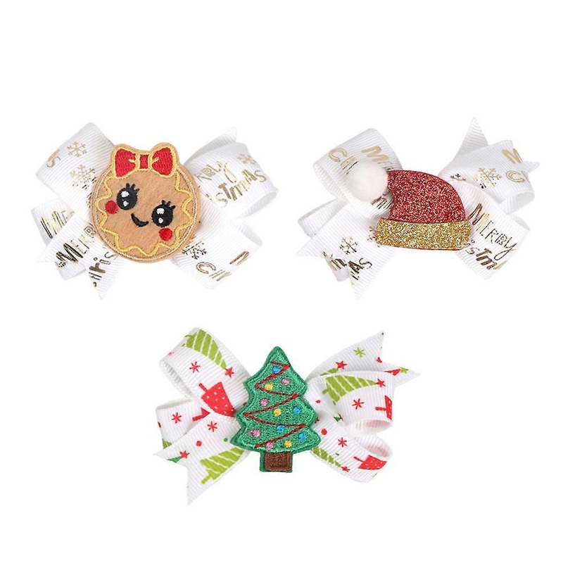 Christmas Design Bowknot Barrettes Cloth Sequin Kids Headwear Girls Party 8x4x1cm 3Pcs | Fruugo SG