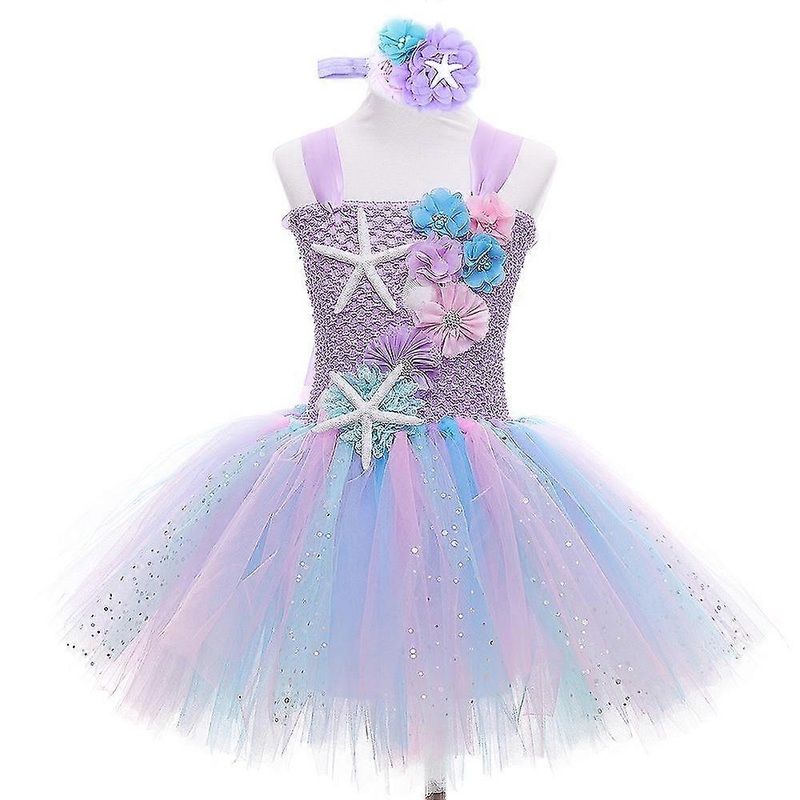 Girls Pastel Ariel Mermaid Tutu Dress Under The Sea Theme Birthday Gift | Fruugo SG