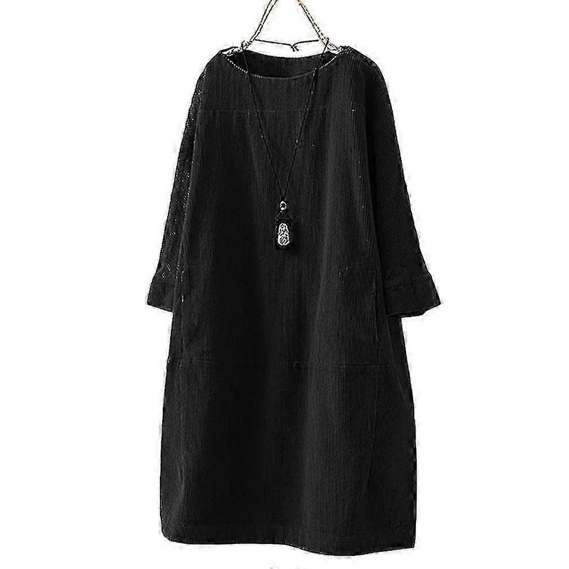 Women’s Vintage Corduroy Short Dress Long Sleeve Split-joint Mini Dresses-Good | Fruugo SG