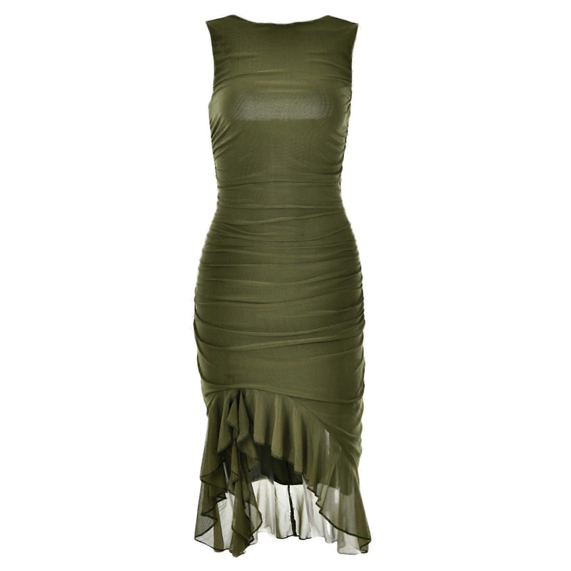 Women Tunic Short Hip Dress Mini Skirt Backless Slim Fit Dress Sexy Cocktail Dress Bodycon Dress Ruched Dress Tank Dress  Army Green M | Fruugo SG