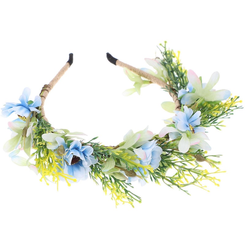 Adjustable Flower Crown Headband Floral Headdress For Women Girls Bride Bridesmaid Blue 18x15x2cm 1Pcs | Fruugo SG