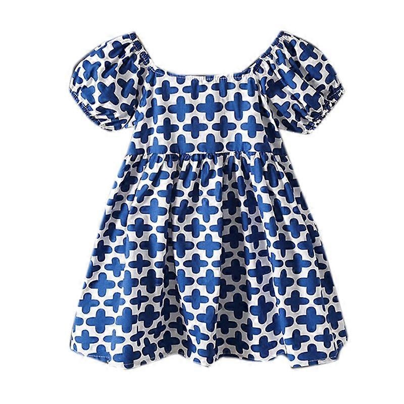 Girls Puff Sleeve Floral Print Elegant Flowy Dress Children Clothing | Fruugo SG
