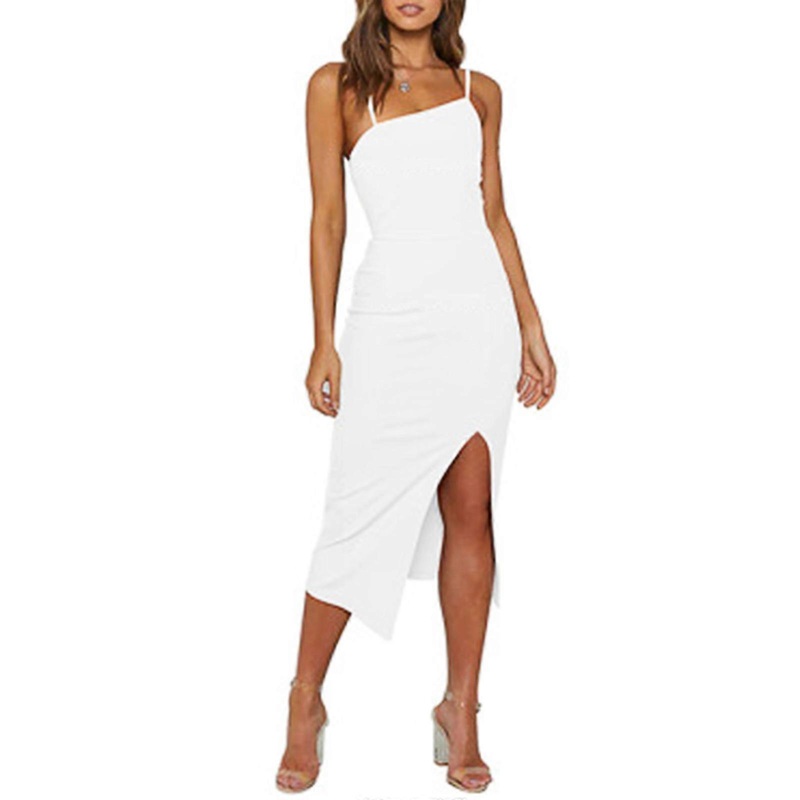 Womens Adjustable Summer Spaghetti Straps Formal Dresses Sleeveless Bodycon Slit Midi Dress Backless Party Dress Gift  White S | Fruugo SG