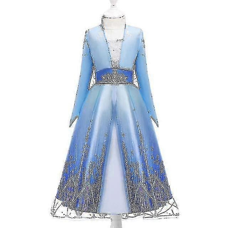 Girls Frozen Princess Dress: Sequined Mesh Ball Gown For   As Elsa Or Anna_r | Fruugo SG