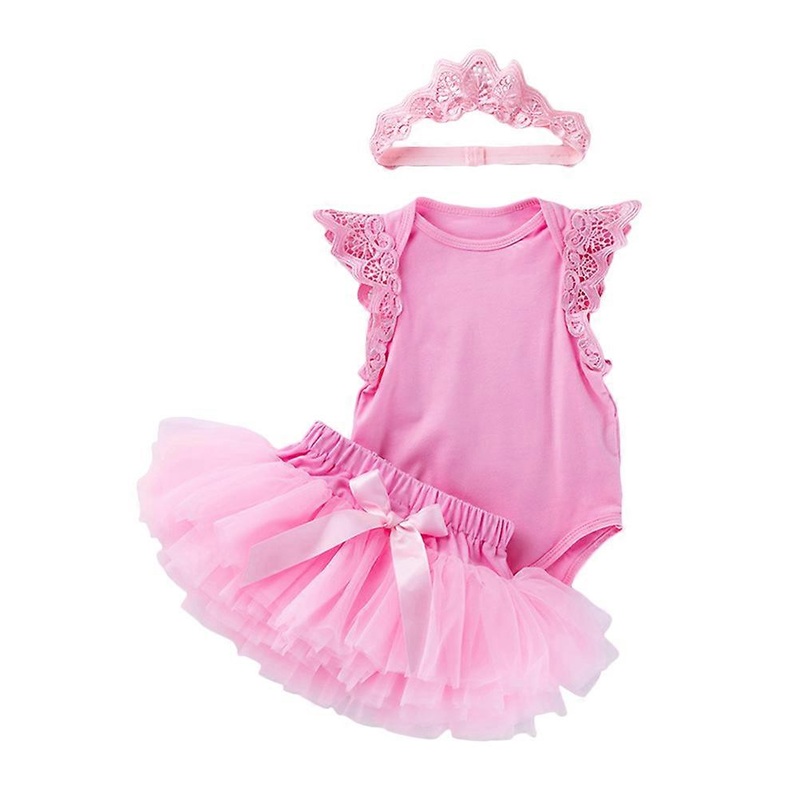 Baby Girls Tutu Dress 1 Set Breathable Infant Clothes Ideal For Outdoor Wear Pink And Skin-Friendly Headband | Fruugo SG