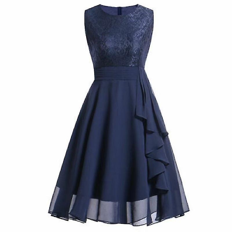 Women’s Sleeveless Wedding Bridesmaid Lace Long Dress Big Swing Slim Dress | Fruugo SG