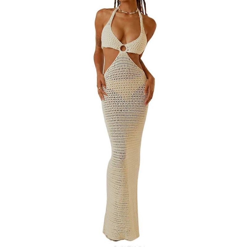 Dresses for Women Summer Knit Hollow Out Sexy Night Out Midi Maxi Dress Sleeveless Long Cut Out Dress | Fruugo SG