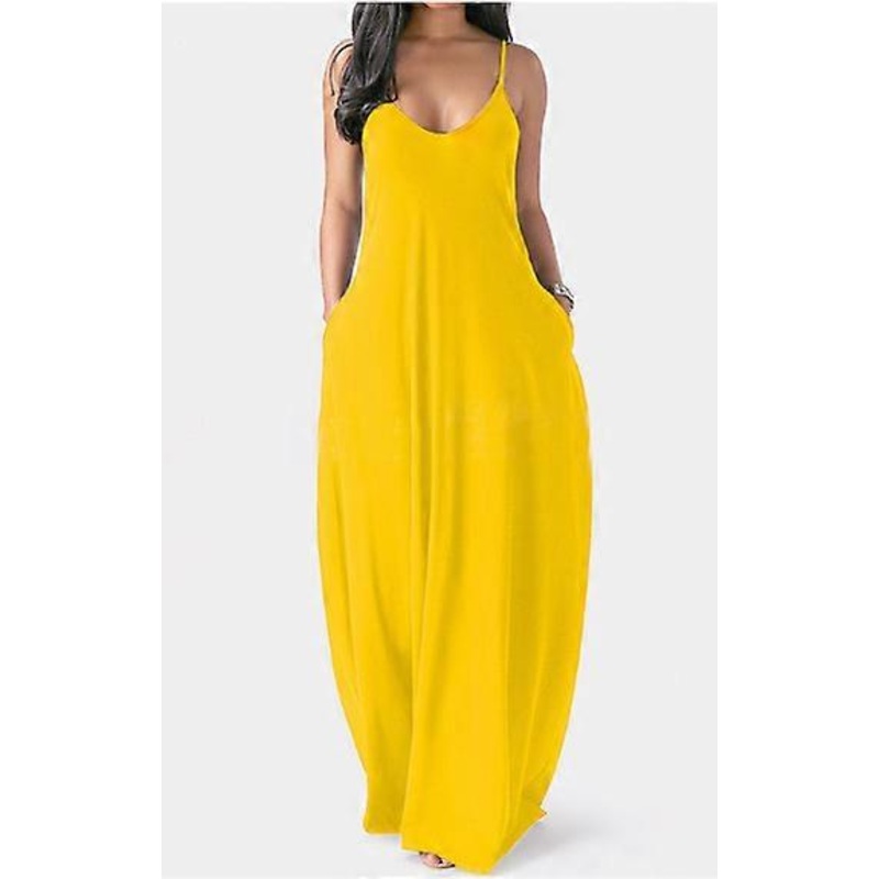 Women’s Casual Solid Color Deep V sling dress Sleeveless Deep V Neck | Fruugo SG