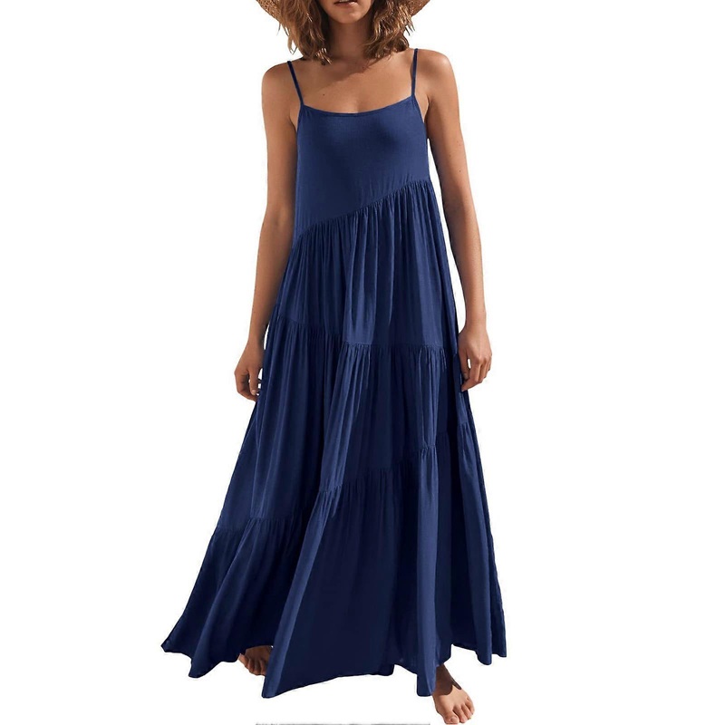 Women’s Summer Casual Sleeveless Dress Loose Spaghetti Strap Maxi Long Dress for Beach Vacations 4 L | Fruugo SG
